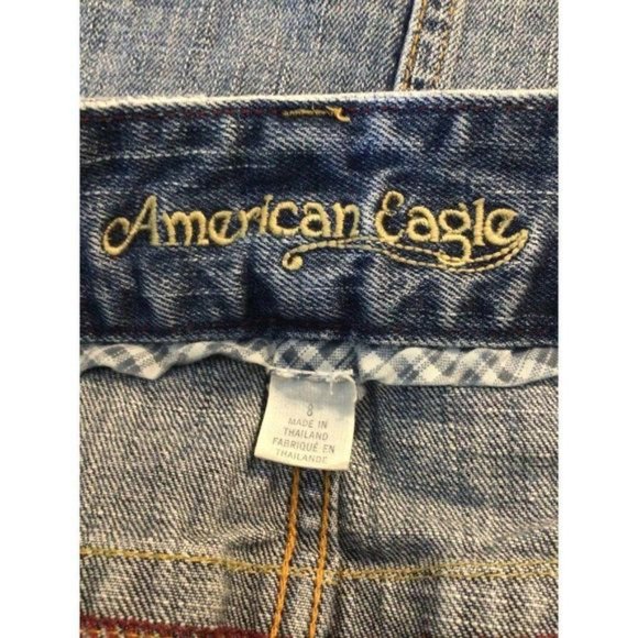 American Eagle Denim Skirt Size 8 Mini Distressed Blue - Picture 5 of 5